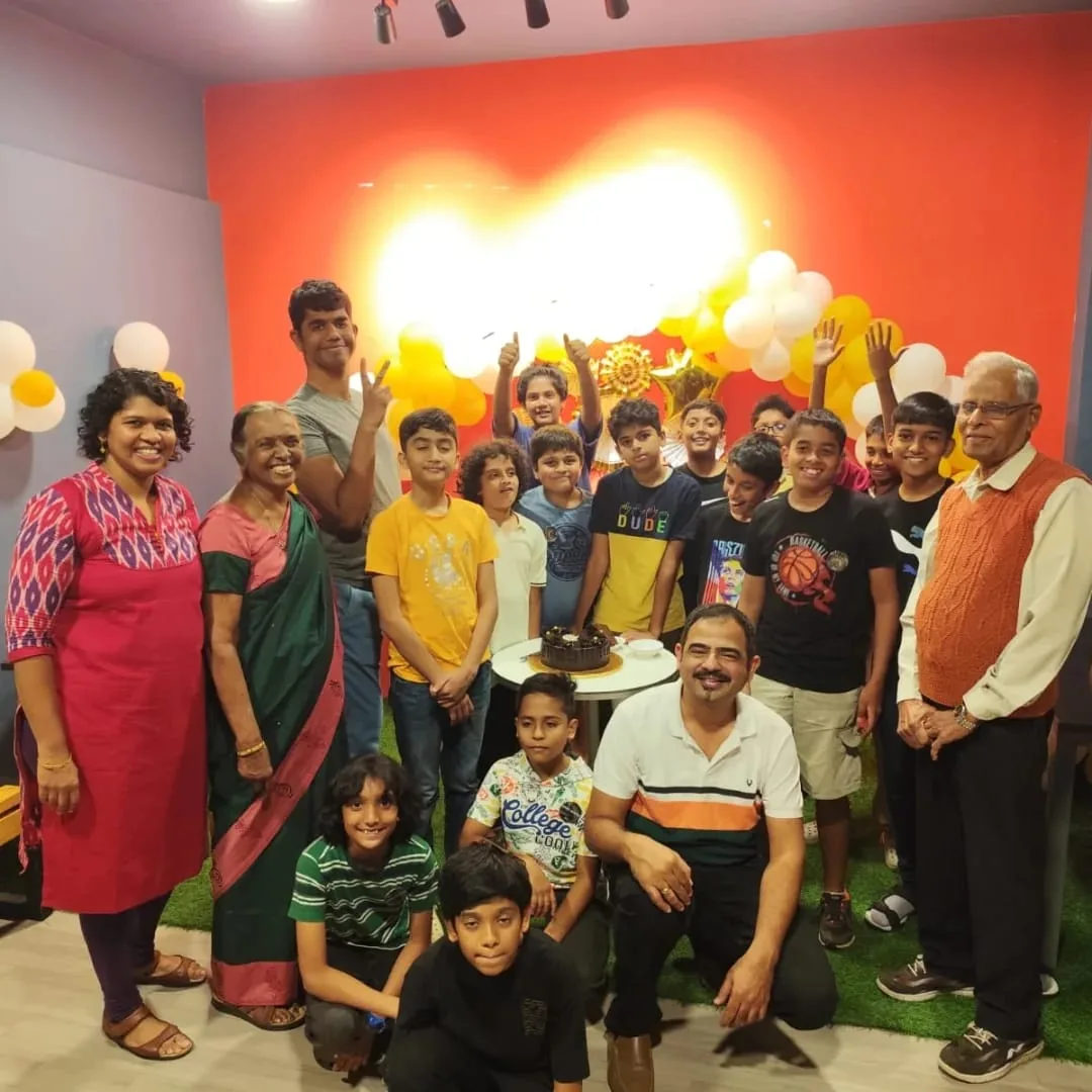 A birthday group at the venue