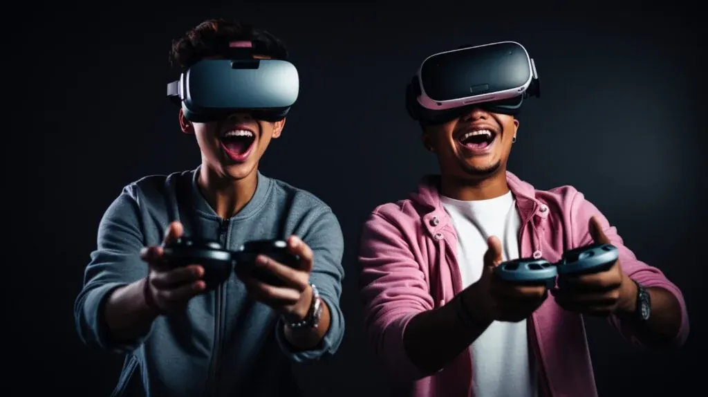 Friends playing virtual reality games at Mysteries and Lasers Bellandur